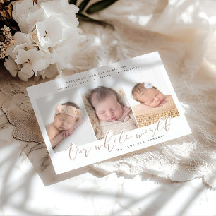 Faire-part de naissance photo multiple.