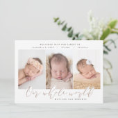 Faire-part de naissance photo multiple. (Debout devant)