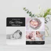 Faire-part de naissance photo multiple noir et bla (Debout devant)