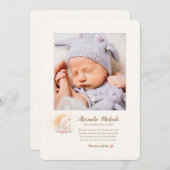 Faire-part de naissance photo Né dormant (Devant / Derrière)