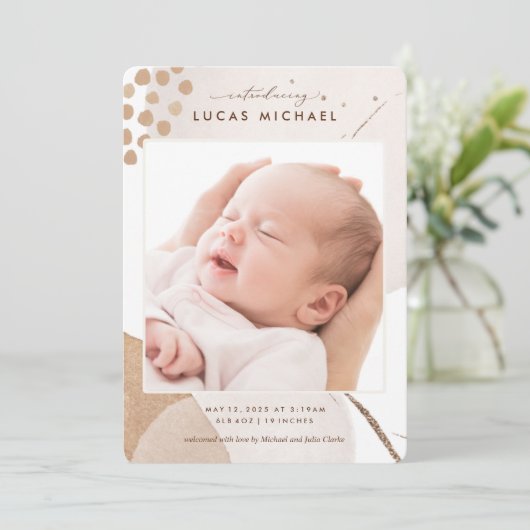 Faire-part de naissance photo Neutral Boho Waterco (Debout devant)