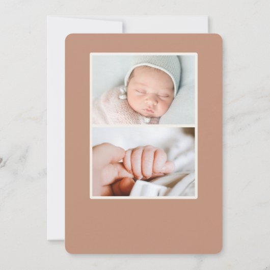 Faire-part de naissance photo Neutral Boho Waterco (Dos)