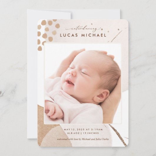 Faire-part de naissance photo Neutral Boho Waterco (Devant)