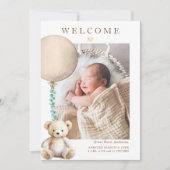 Faire-part de naissance photo Neutral Teddy Bear B (Devant)