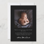 Faire-part de naissance photo noir Doodle Cute Bow (Dos)