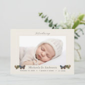 Faire-part de naissance photo Papillons Woodland (Debout devant)