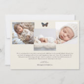 Faire-part de naissance photo Papillons Woodland (Dos)