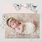 Faire-part de naissance photo personnalisée (Devant / Derrière)