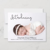 Faire-part de naissance photo personnalisée pour b (Recto)