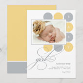 Faire-part de naissance photo personnalisée pour f (Devant / Derrière)