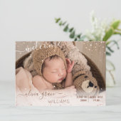 Faire-part de naissance photo Pink Baby Girl (Debout devant)