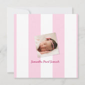 Faire-part de naissance photo Pink Baby Girl (Dos)