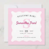 Faire-part de naissance photo Pink Baby Girl (Devant)