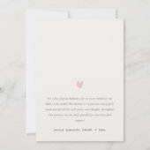 Faire-part de naissance photo Pink Minimal Heart S (Dos)
