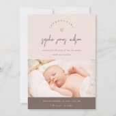 Faire-part de naissance photo Pink Minimal Heart S (Devant)