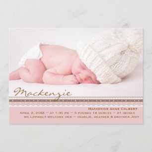 Faire-part de naissance photo Pink Perfection