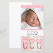 Faire-part de naissance PHOTO Pins de couches card (Devant / Derrière)