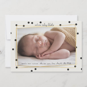 Faire-part de naissance photo Polkadot moderne