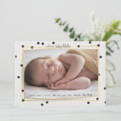 Faire-part de naissance photo Polkadot moderne (Debout devant)