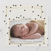 Faire-part de naissance photo Polkadot moderne (Devant / Derrière)