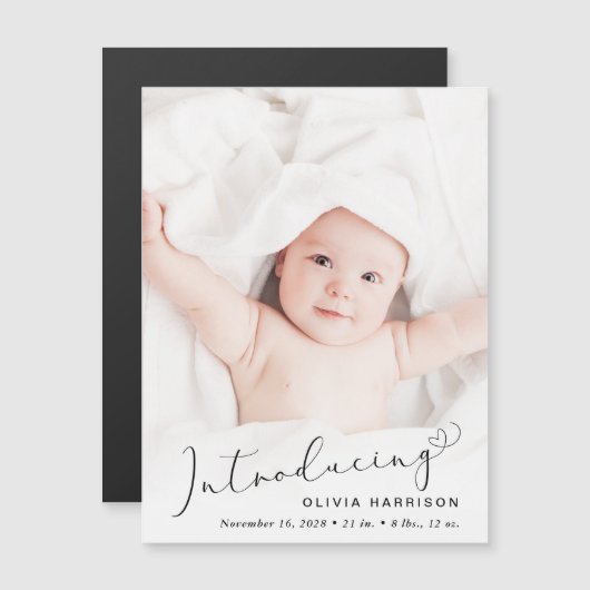 Faire-part de naissance photo pour bébé (Devant / Derrière)