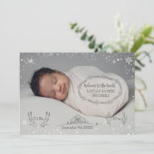 Faire-part de naissance photo pour bébé de neige d (Debout devant)