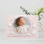 Faire-part de naissance photo pour bébé d'hiver ro (Debout devant)