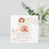 Faire-part de naissance photo pour bébé Lion migno (Debout devant)