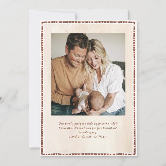 Faire-part de naissance photo pour bébé Woodland (Dos)