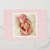 Faire-part de naissance photo pour fille bébé Gold (Verso)