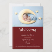 Faire-part de naissance photo Red Modern (Devant)