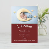 Faire-part de naissance photo Red Modern (Debout devant)