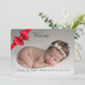 Faire-part de naissance photo Red Ribbon (Debout devant)