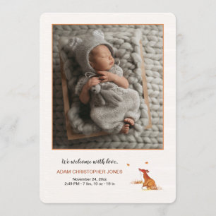 Faire-part de naissance photo Ref Fox Cub