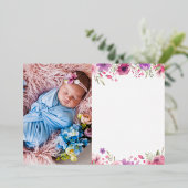 Faire-part de naissance Photo Remerciements Fleurs (Debout devant)