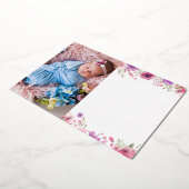 Faire-part de naissance Photo Remerciements Fleurs (Rotation)