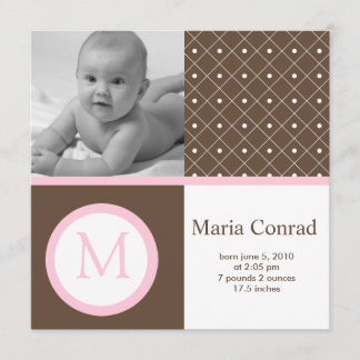 Faire-part de naissance photo Retro Dot