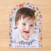 Faire-part de naissance photo Retro les années 70 (Recto)