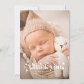 Faire-part de naissance photo Retro Merci superpos (Devant)