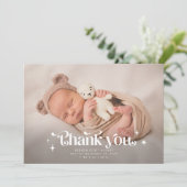 Faire-part de naissance photo Retro Merci superpos (Debout devant)