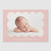Faire-part de naissance photo rose moderne (Devant)