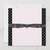 Faire-part de naissance photo rose noir Polka Dot  (Dos)