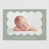 Faire-part de naissance photo Sage Scalloped moder (Devant)