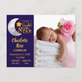 Faire-Part de Naissance Photo Script Étoile Brilla (Devant)