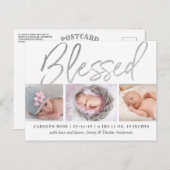 faire-part de naissance photo Silver Foil 3 (Devant / Derrière)