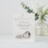 faire-part de naissance photo Silver Foil "Bienven (Debout devant)