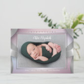 Faire-part de naissance photo Silver Ribbons (Debout devant)