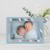 Faire-part de naissance photo Silver Shimmer (Debout devant)