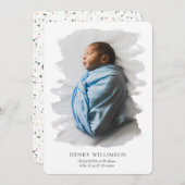 Faire-part de naissance photo simple de pointe (Devant / Derrière)