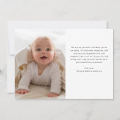 Faire-part de naissance photo simple et minimalist (Dos)